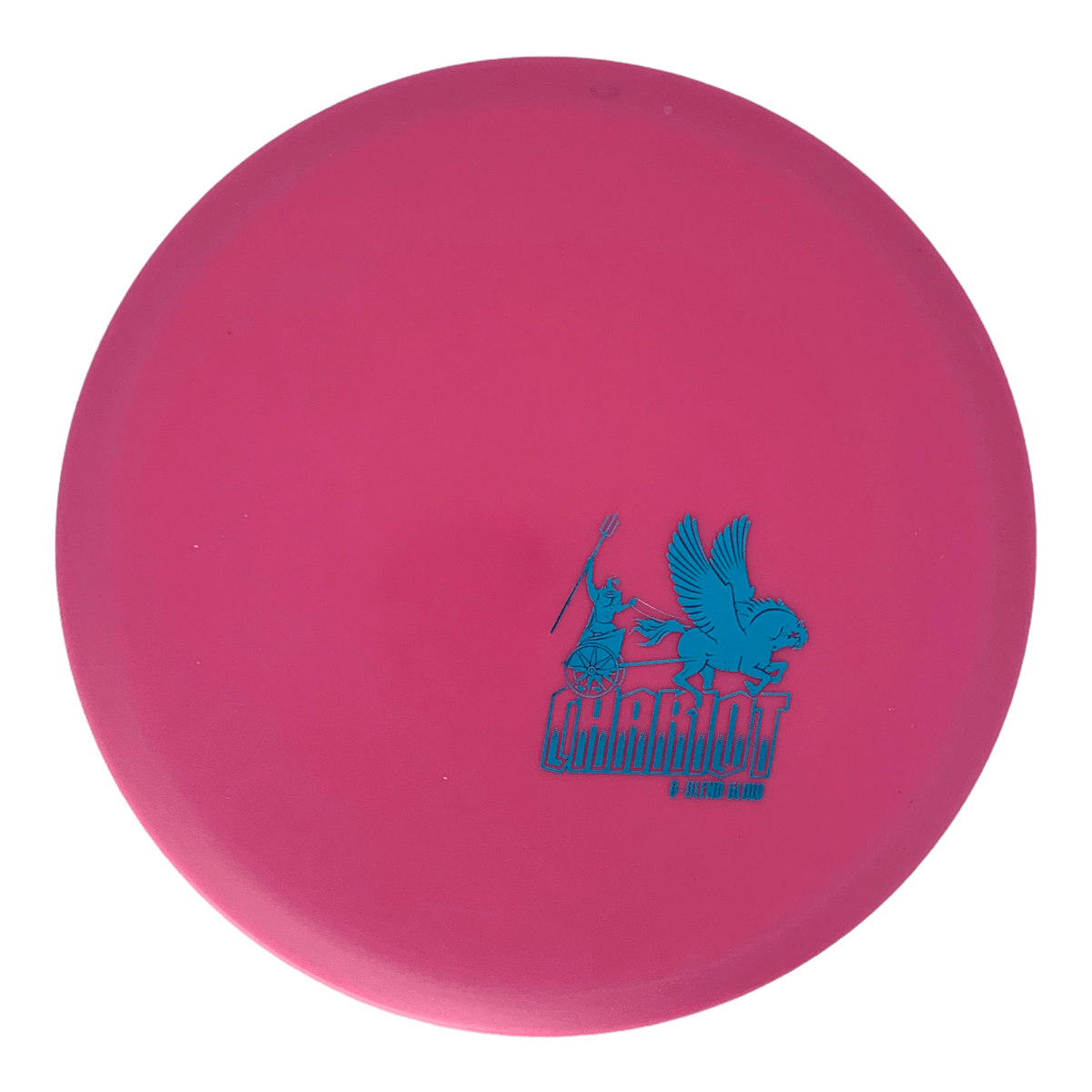 Pink disc golf disc with Guardian graphic
